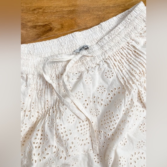 St. Roche Harper Shorts White Eyelet Embroidered Organic Cotton Artisan Boho S - Picture 9 of 11
